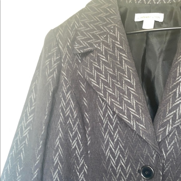 Coldwater Creek Black and Silver Quilted Blazer - Picture 2 of 6